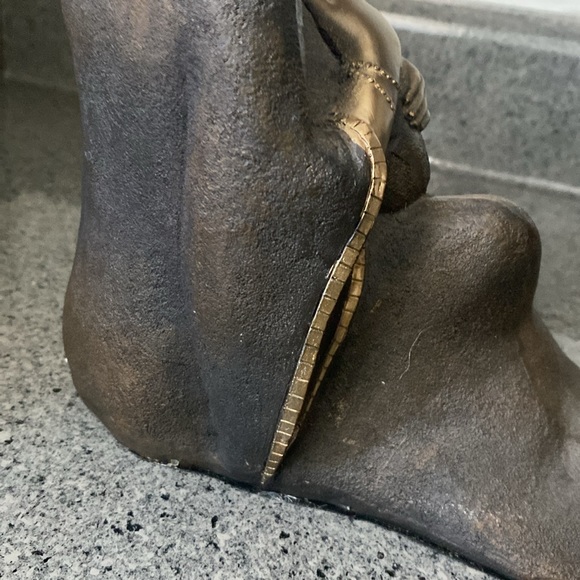 Vintage African mother and baby bronze statue figurine - Picture 10 of 17